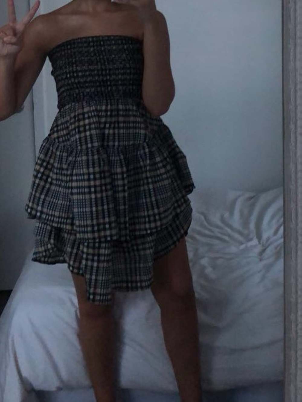 Ganni Strapless Cotton Sun Dress